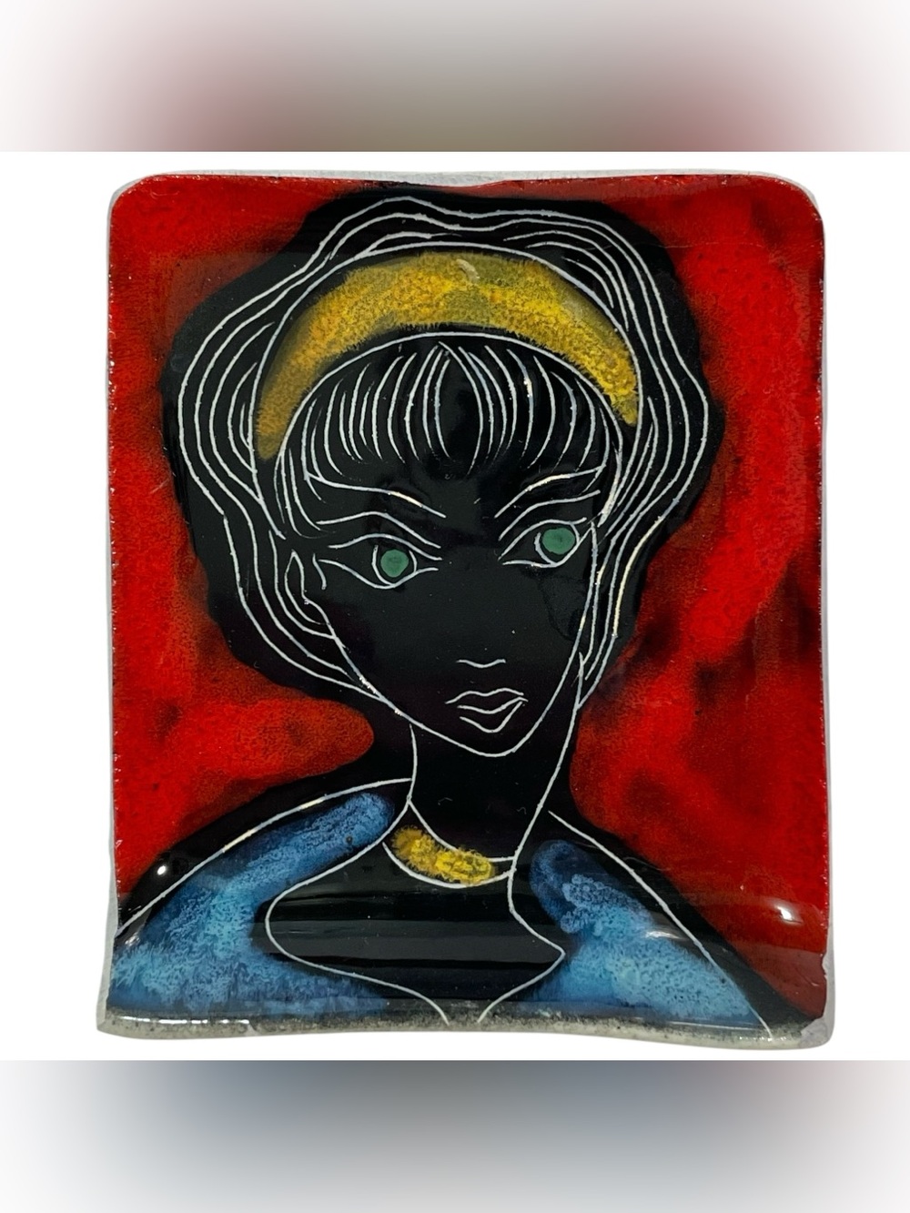Vintage 1960s San Marino Italian Piemmepi Pottery Miniature Wall Plaque/Tile